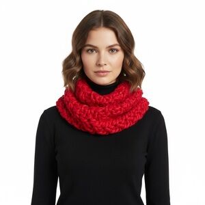 NWOT Mossimo Chunky Knit Infinity Scarf Red